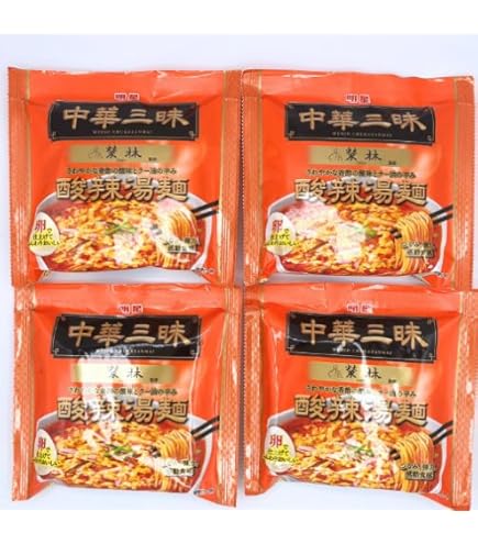 Amazon.co.jp: 明星 中華三昧 赤坂榮林 酸辣湯麺 109g×24個 : 食品